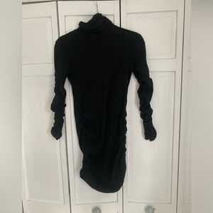 Turtleneck ruched midi dress Local European